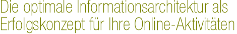 Die optimale Informationsarchitektur als Erfolgskonzept für Ihre Online-Aktivitäten