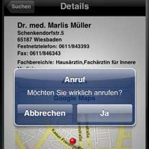 Arztsuche mit der iPhone-App für Sanego