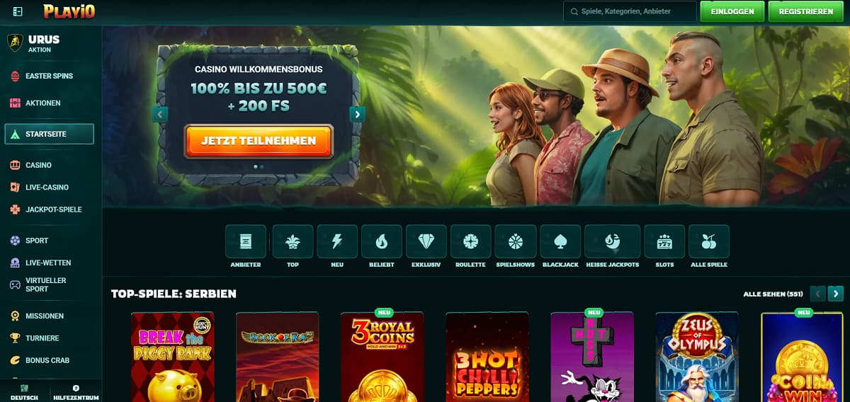 Playio bringt frische Gamification-Elemente in die Welt der casino ohne oasis. Mit dem einzigartigen Bonus Shop und der beliebten „Bonus Crab“ bietet der Anbieter bereits ab einer Mindesteinzahlung von nur 10 € ein besonders interaktives Erlebnis.